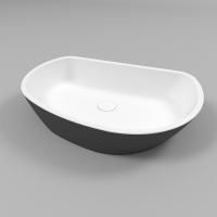 Умывальник WHITECROSS Ametrine 60x37 (черный/белый мат) иск. камень