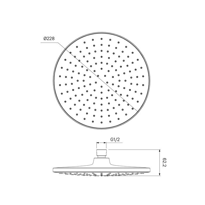 Душевая насадка IDDIS верхняя круглая, хром, Optima Home (OPH22CRi64), артикул OPH22CRi64
