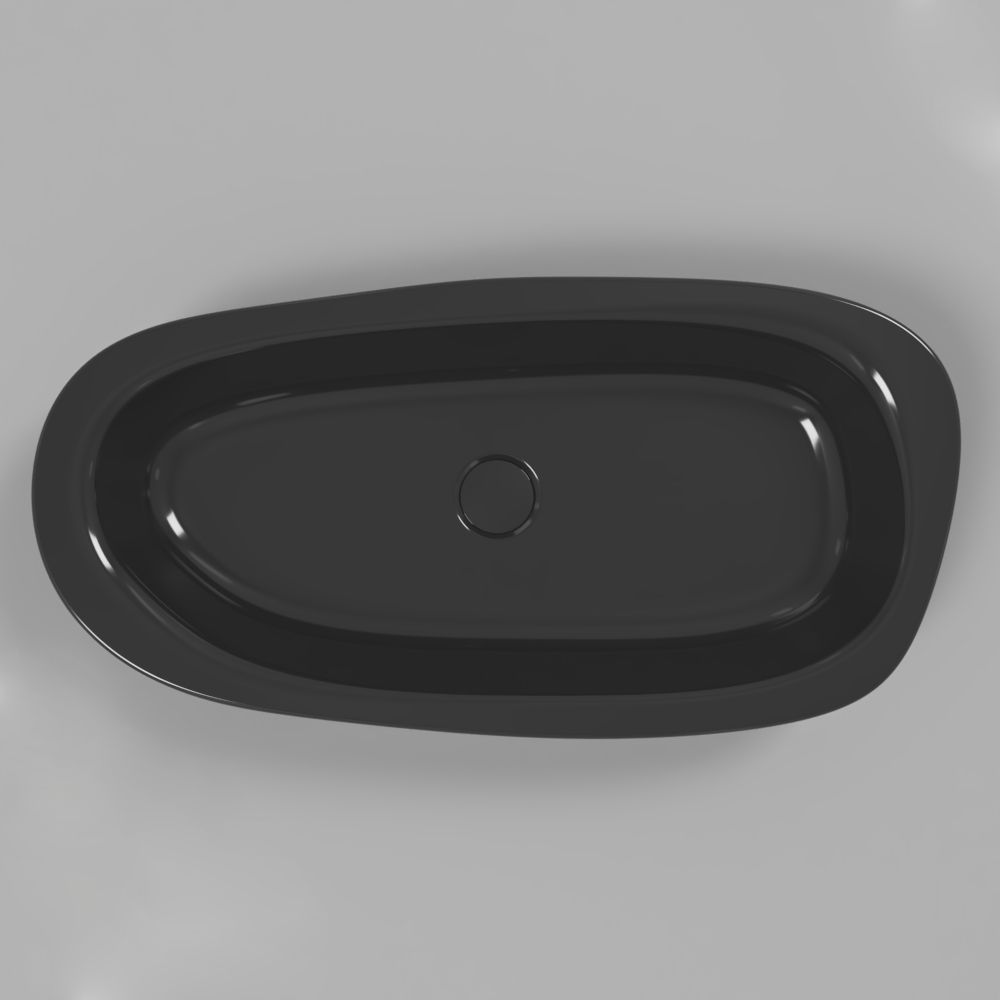 Умывальник WHITECROSS Moonstone E 70x35 (черный глянец) иск. камень