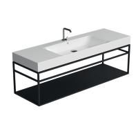 KERASAN Cento раковина подвесная/накладная 140х45см c 1отв под смеситель, цвет белый