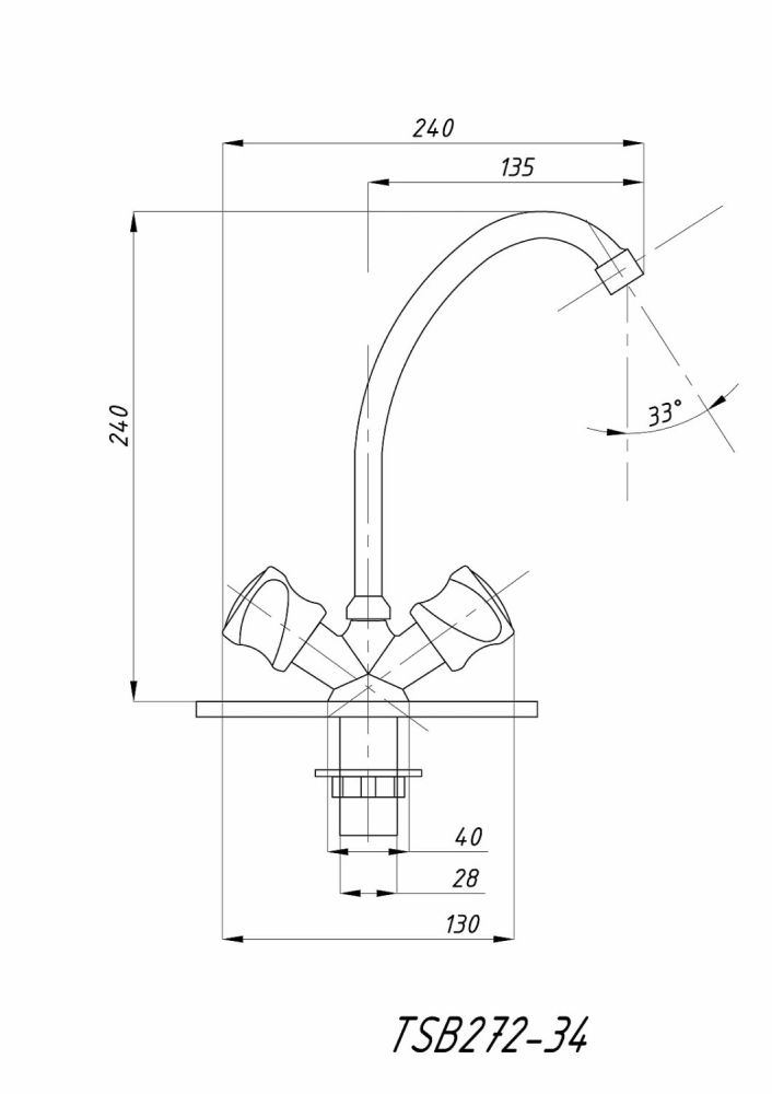 Смеситель для кухни TSARSBERG (TSB-272-34) тип См-МДЦБА, артикул TSB-272-34