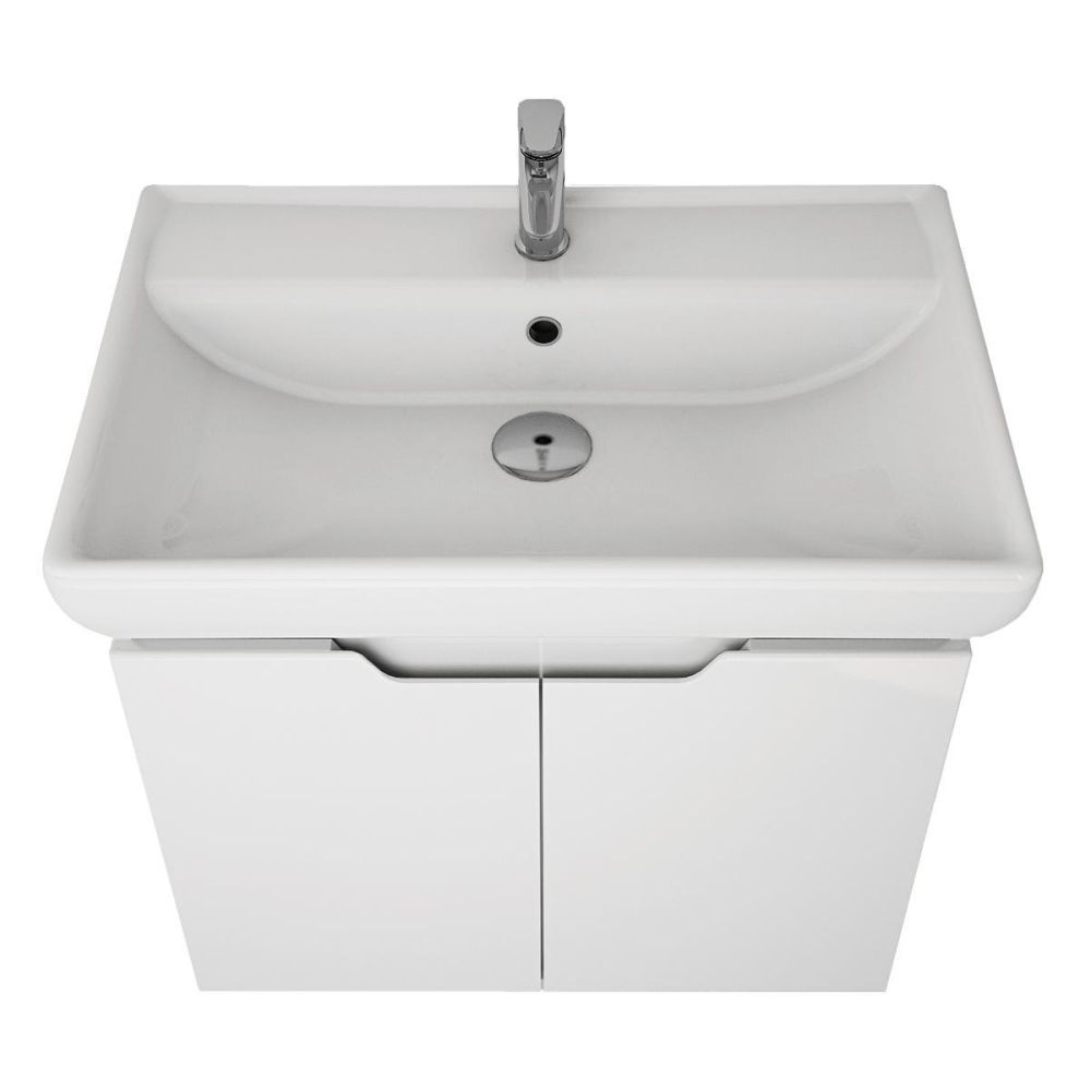 Тумба с раковиной подвесная Dreja Q(D) 70 см, белый, артикул 99-1002-com