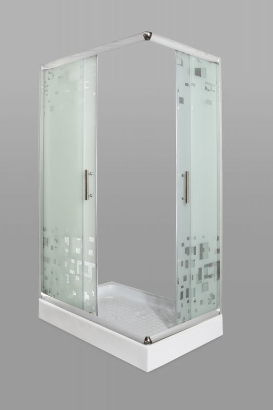 Душевой уголок Parly ZQ121 L 120х195 профиль Полированный алюминиевый стекло матовое