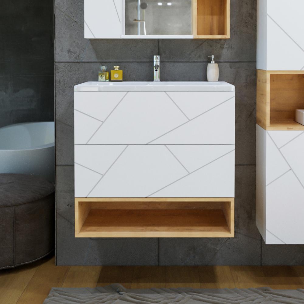 Ниша для тумбы Бриклаер КРИСТАЛЛ 80 см, дуб бунратти