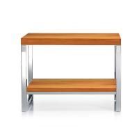 Decor Walther Wood SM Скамейка с полкой 60x30x44см, цвет: сталь полированная / светлый бук ЗАКАЗ ПО ЗАПРОСУ