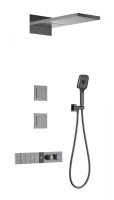 Душевая система с термостатом встраиваемая WONZON & WOGHAND, Темный графит (WW-D4538-A-BGG)