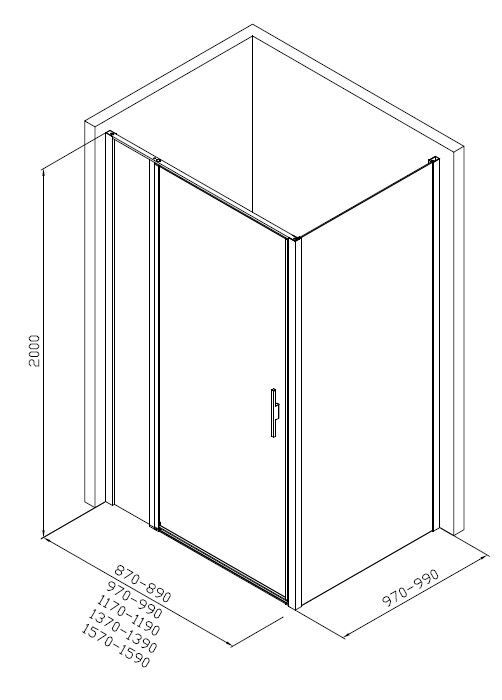 Душевой уголок Allen Brau Priority 160x100 3.31038.BA + 3.31047.BA серебро браш