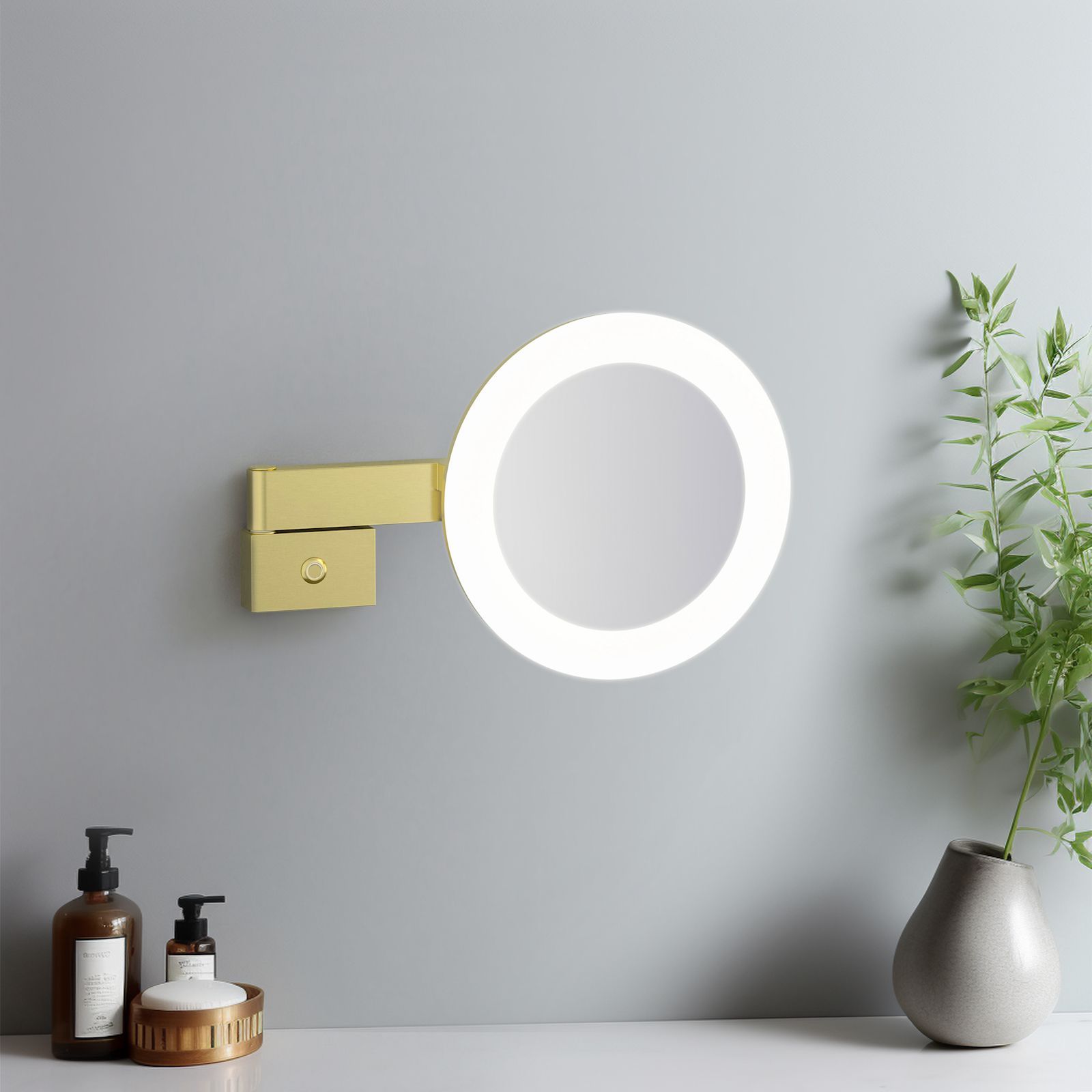 Зеркало с подсветкой Timo Petruma 15276/17 золото матовое, артикул 15276/17