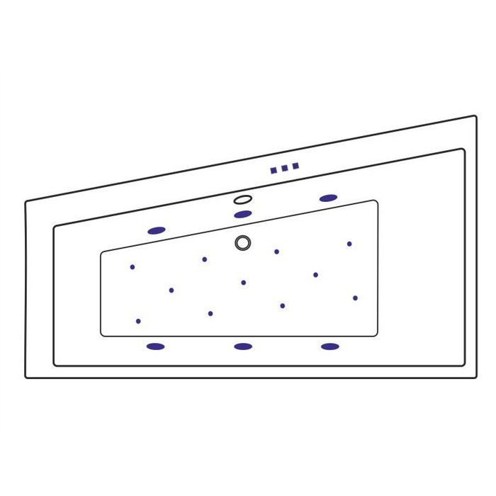 Ванна EXCELLENT Sfera Slim 170x100 (левая) "RELAX" (хром)