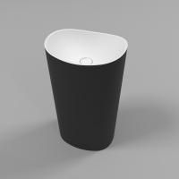 Умывальник WHITECROSS Stella 50x40 (черный/белый мат) иск. камень