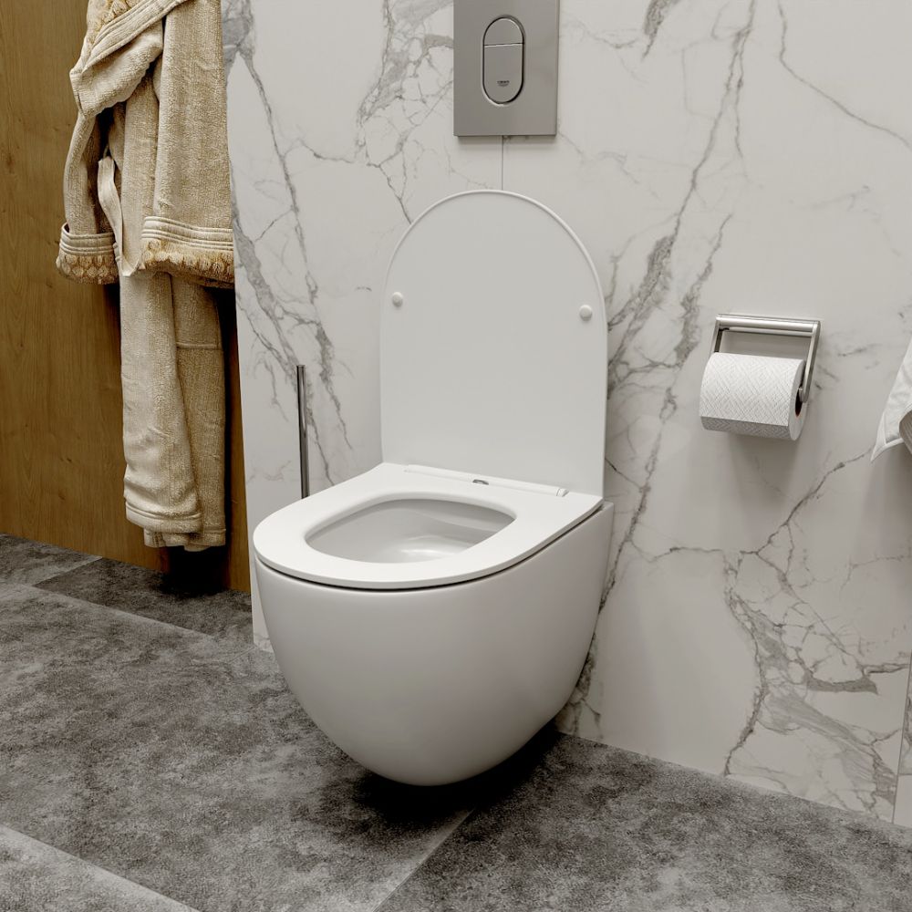 Унитаз подвесной Maretti Elena (торнадо) безободковый с микролифтом, EA10PBM73-844, белый, артикул EA10PBM73-844