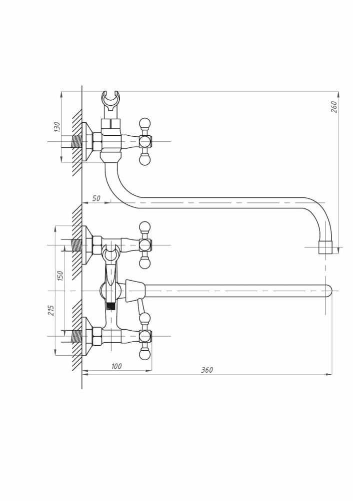 Смеситель для ванны с душем ПСМ-ПРОФСАН PSM-156-К89 СТАНДАРТ-А тип См-ВУДРНШлА, артикул PSM-156-89