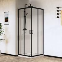 Душевой уголок City VSS-5CT900CLB, 900*900, черный, стекло прозрачное