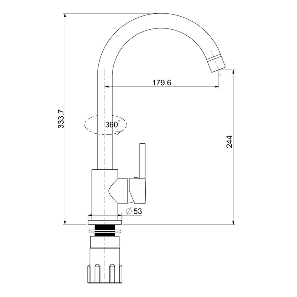 Смеситель для кухни Splenka S201.40.09, графит