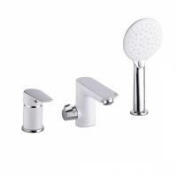 Смеситель на борт ванны Iddis Cloud на 3 отверстия Белый/хром