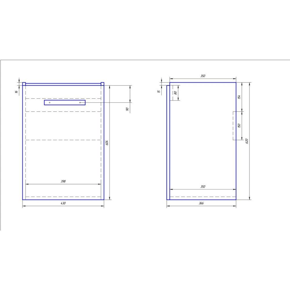 Тумба с раковиной подвесная/напольная Dreja Almi 50 см, белый, артикул 99-1502-com