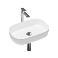 Комплект 4 в 1 Lavinia Boho Bathroom Sink Slim 21510074, накладная фарфоровая раковина 54 см, смеситель, латунный сифон, донный клапан quick-clac