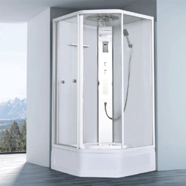 Душевая кабина Orans EW-112 100x100 с гидромассажем профиль Белый задние стенки Белые