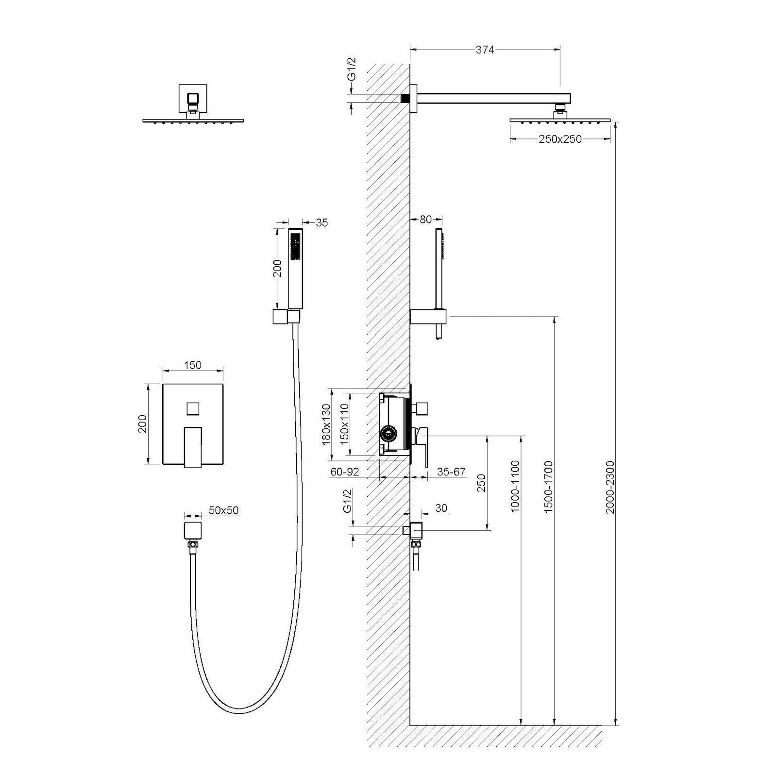 Душевая система встроенная Timo Selene SX-2069/16SM белый матовый, артикул SX-2069/16SM