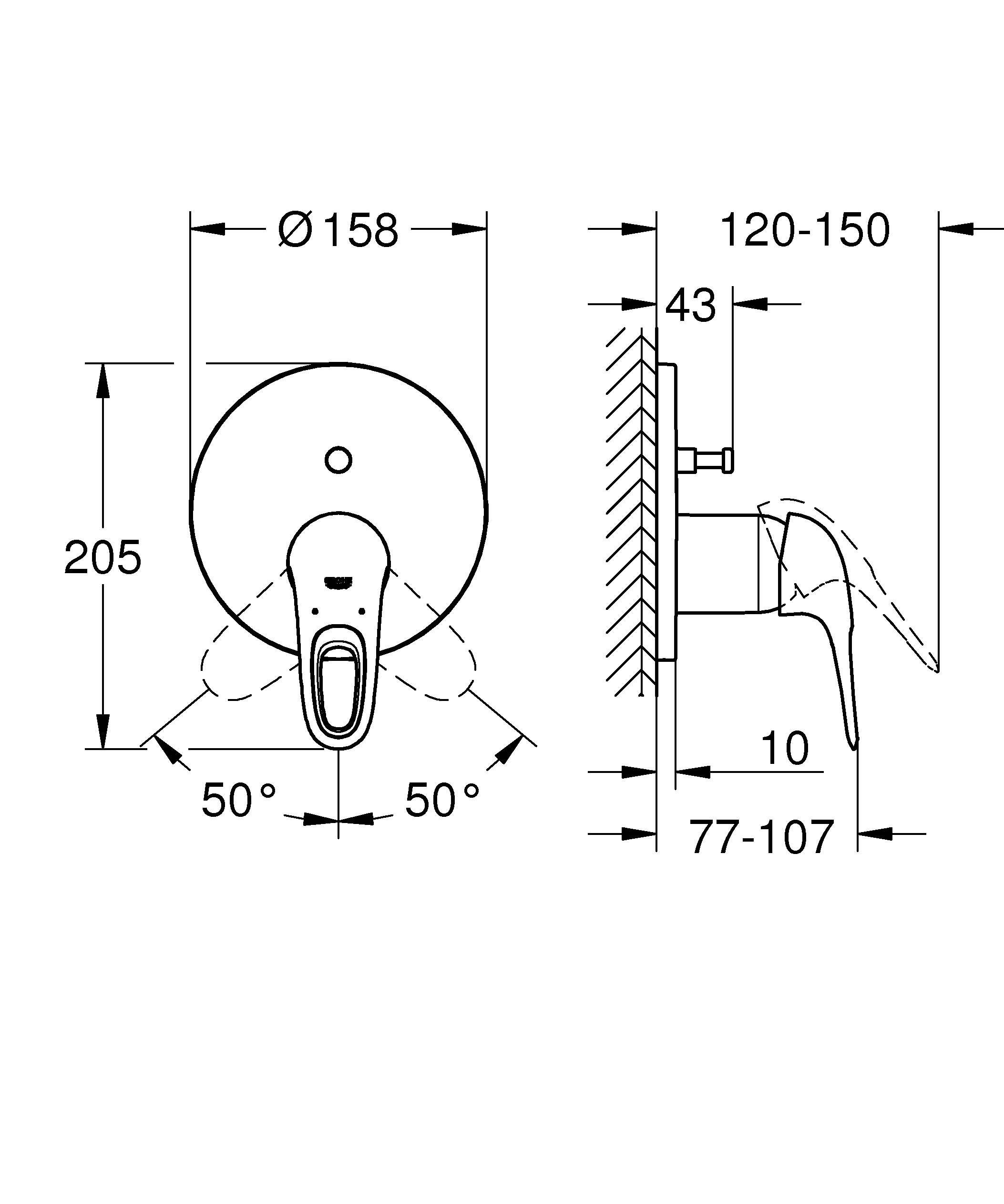 Смеситель однорычажный для ванны GROHE Eurostyle 2015, круглая розетка, хром (24049003) Смеситель однорычажный для ванны GROHE Eurostyle 2015, круглая розетка, хром (24049003)
