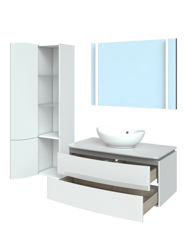 Шкаф пенал Vigo Cosmo 35 подвесной Белый