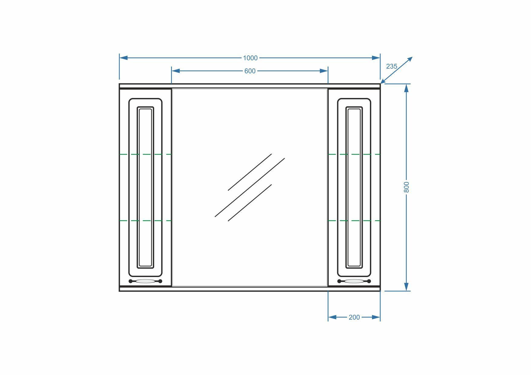 Зеркало-шкаф "Кармела 100/С", ольха белая
