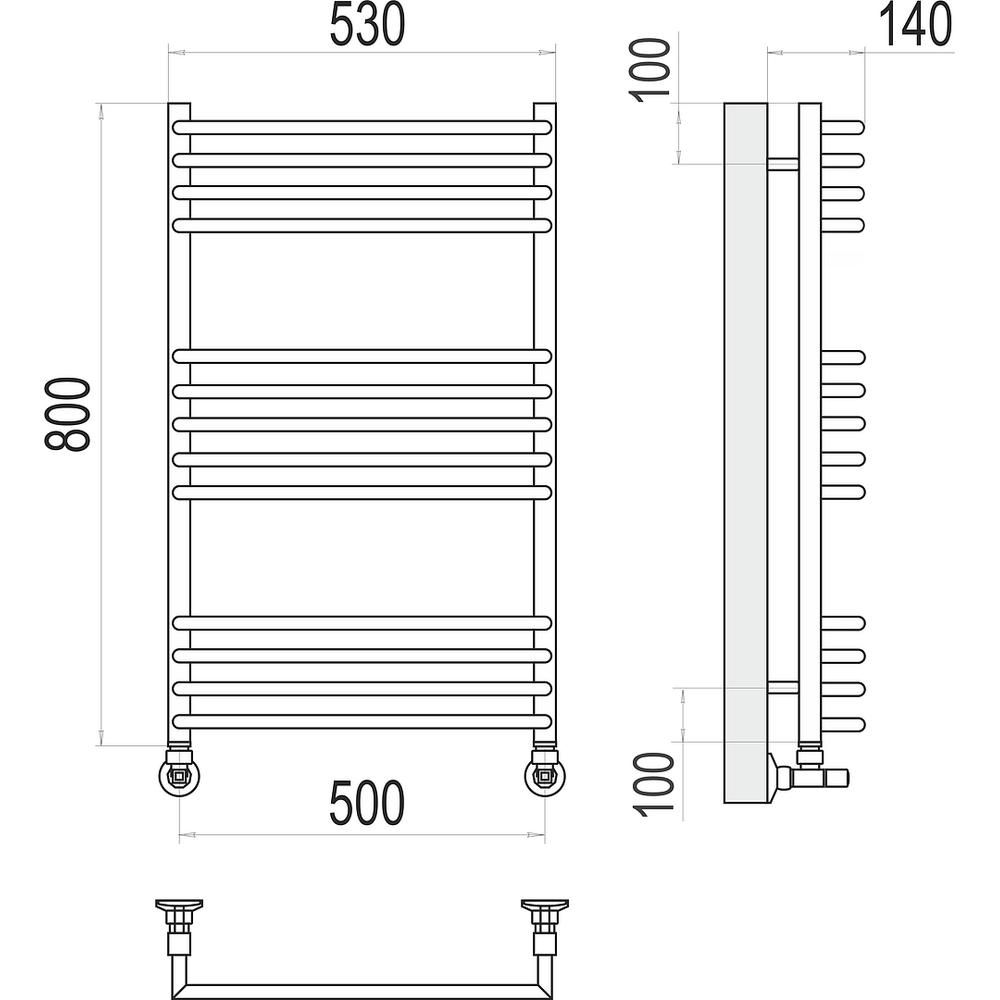 Полотенцесушитель водяной Terminus Арт П13 50х80