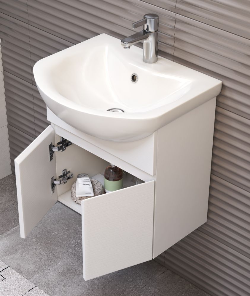 Тумба под раковину подвесная VIGO Wing tp.WIN.BAL.50.2D белый, 50 см, артикул tp.WIN.BAL.50.2D белый
