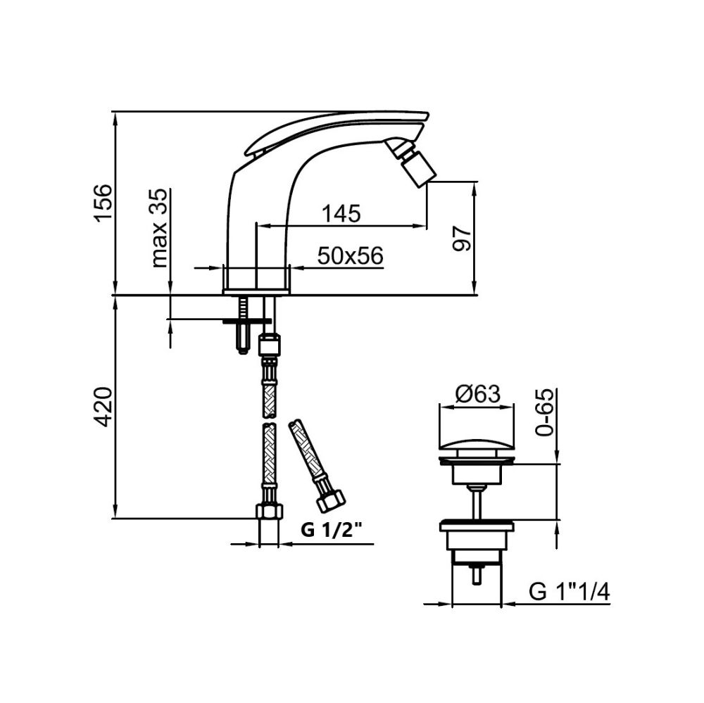Смеситель для биде Webert Aria AI840102844, белый, артикул AI840102844