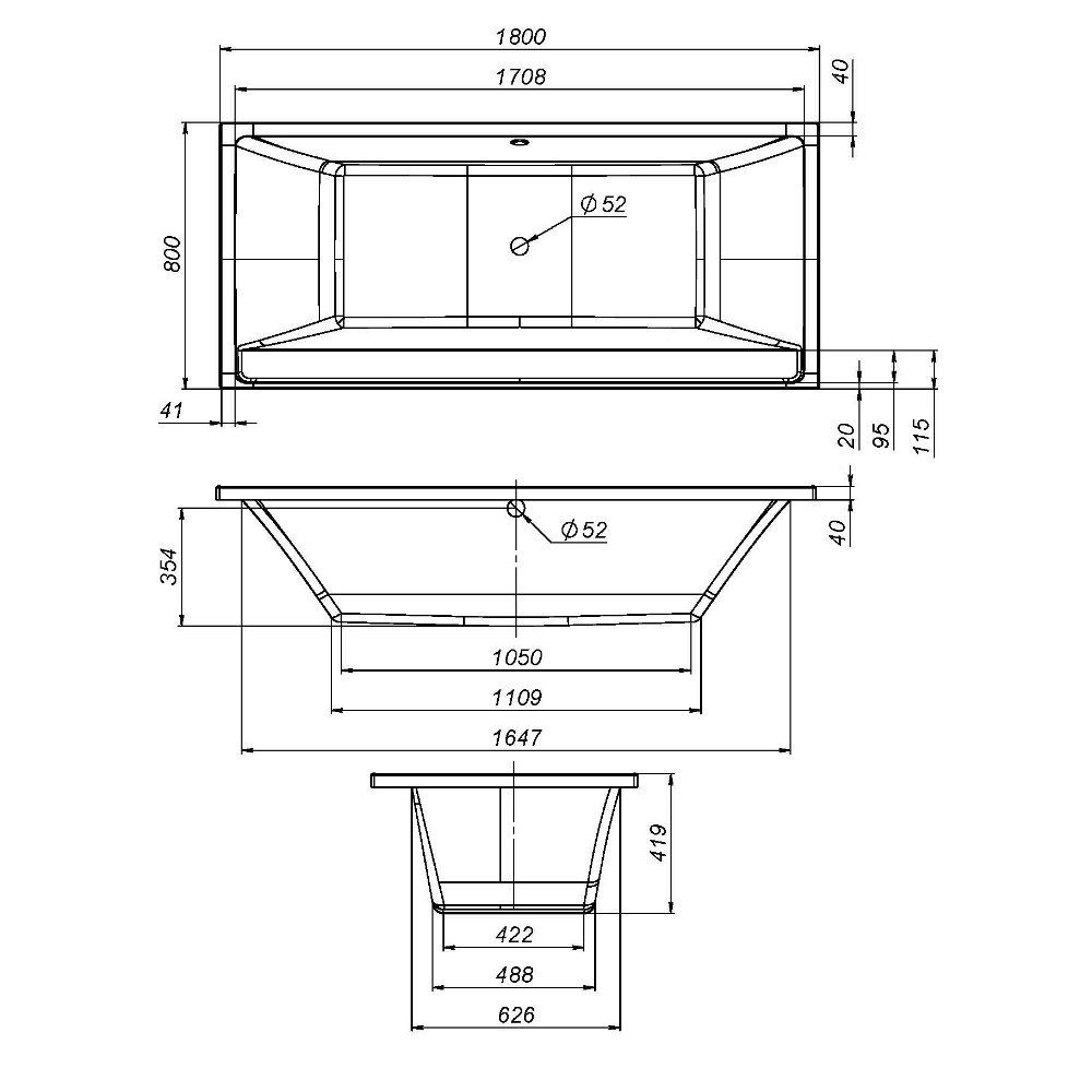 W52A-180-080W-R Inspire V2.0 каркас для ванны 180х80 , комплект W52A-180-080W-R Inspire V2.0 каркас для ванны 180х80 , комплект