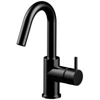 CISAL Less New Смеситель однорычажный для раковины 1 отверстие с донным клапаном, цвет черный матовый