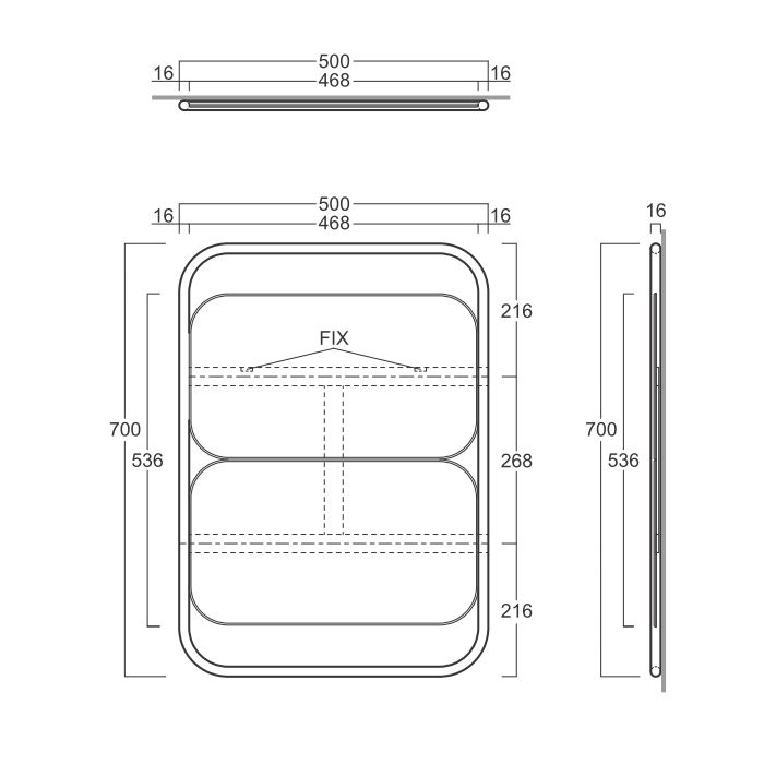 SIMAS WAVE Зеркало настенное из 2 прямоугольных зеркал 30х70 см,цвет рамы черный матовый