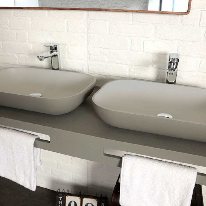 Раковина Acquabella On-Top 58 LAVABO_ON-TOP_RECTANGLE_SLATE Белая