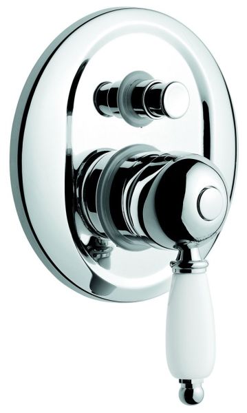 Emmevi Laguna, встраиваемый в стену однорычажный смеситель для душа на 2 выхода, с кнопочным дивертером, цвет золото