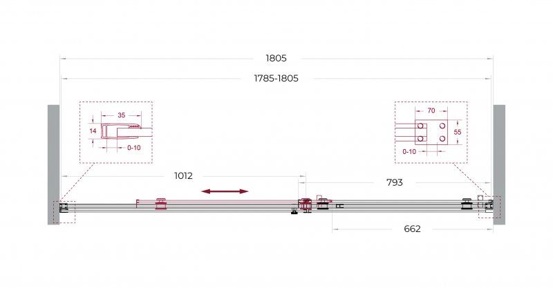 SOFT_CLOSE-2-BF-1-180-C-GM Душевая дверь, артикул SOFT_CLOSE-2-BF-1-180-C-GM