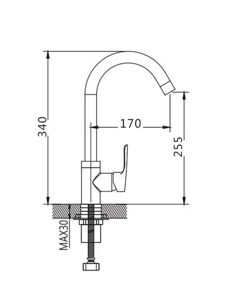 Смеситель для кухни Shevanik S5153, хром