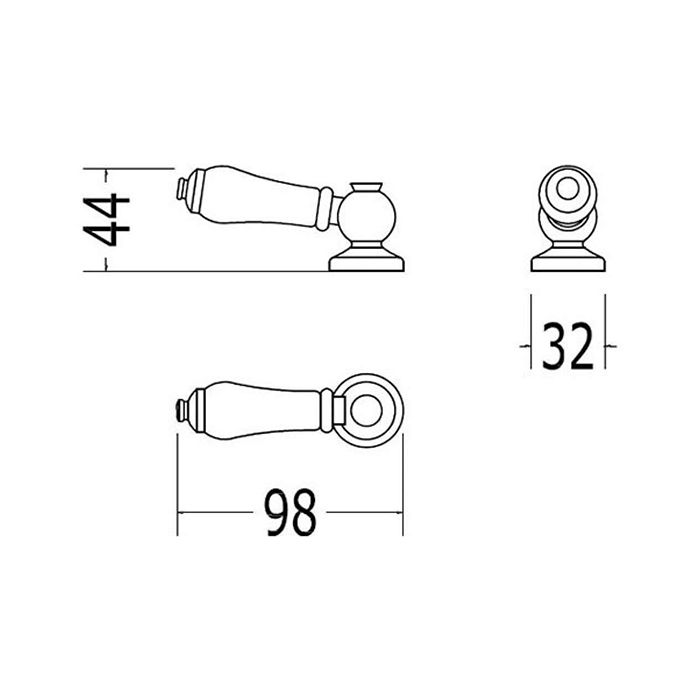 Devon Ручка управления NEW19 для механизма слива NEW19 низкого бачка и бачка моноблока, цвет: бронза/белый