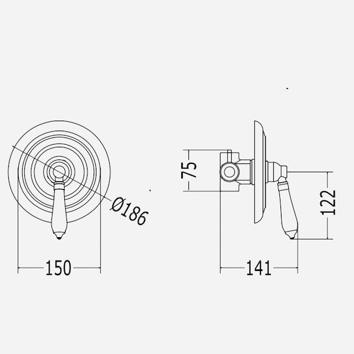 Devon Термостат встраиваемый, с ручкой белой, цвет: хром, артикул HUF94CR