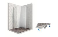 Душевой уголок Ambassador Diamond 12011112L-ST10, пятиугольный, угловой трап, 100х100