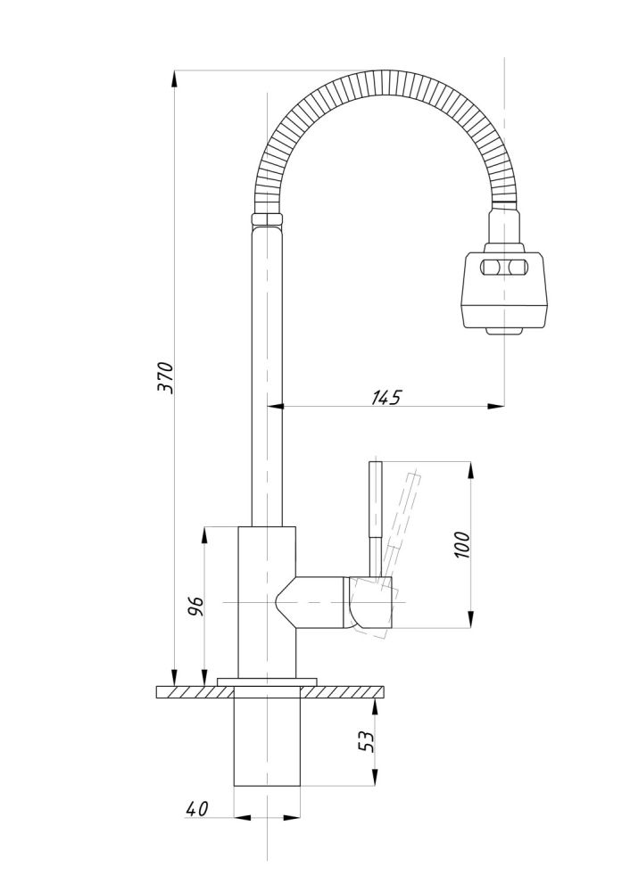 Смеситель для кухни TSARSBERG с гибким изливом (TSB-119-001) тип См-МОЦБА, артикул TSB-119-001