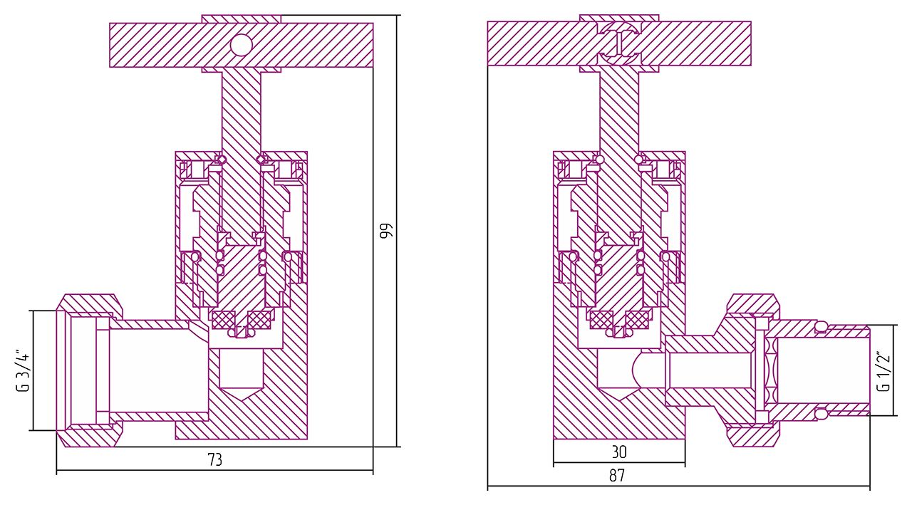 Вентиль 3D правый (крест) G 1/2" НР х G 3/4" НГ (Состаренная ЛАТУНЬ)