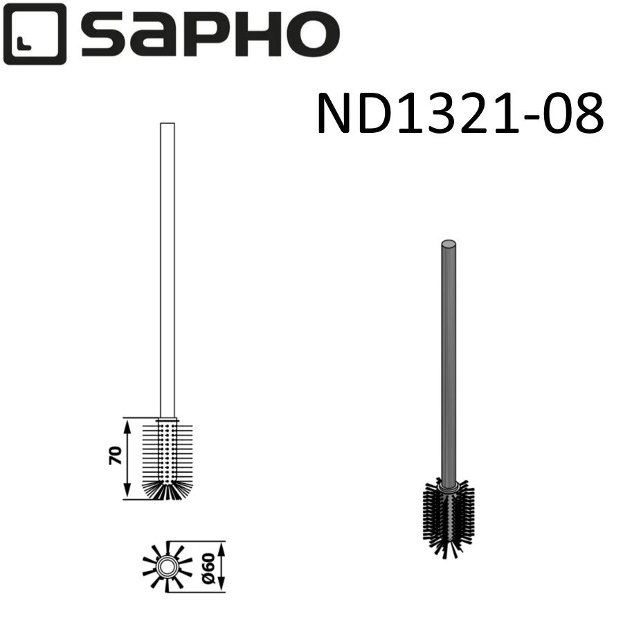 Ершик OLYMP запасной, для унитаза, хром, Sapho