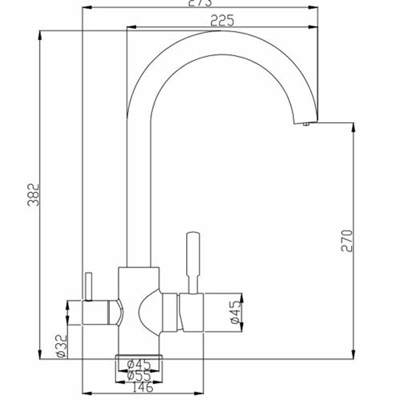 Смеситель для кухни FASHUN A4397, хром