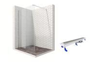 Душевая перегородка Ambassador Walk-in 15031103-ST14, свободный вход, линейный трап, 110см