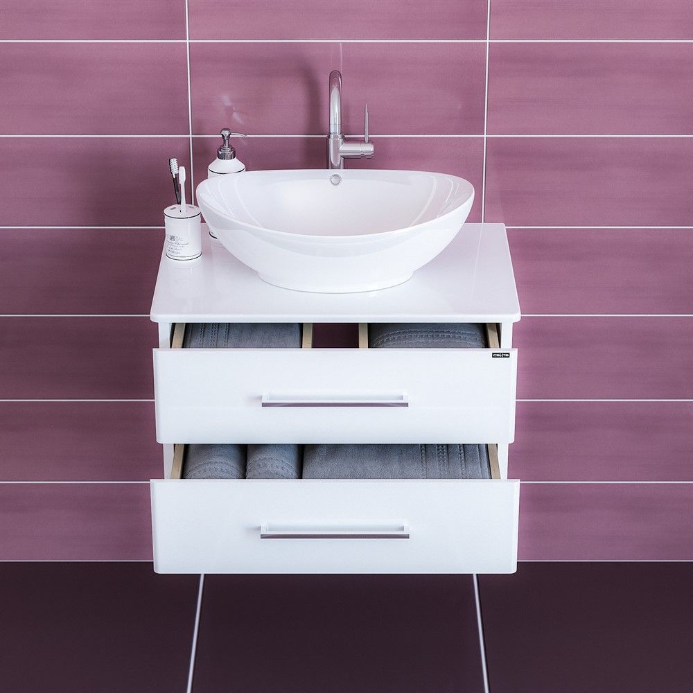 Тумба под раковину СаНта Вегас 70 226014л подвесная, цвет белый (ум. Гамма 56)