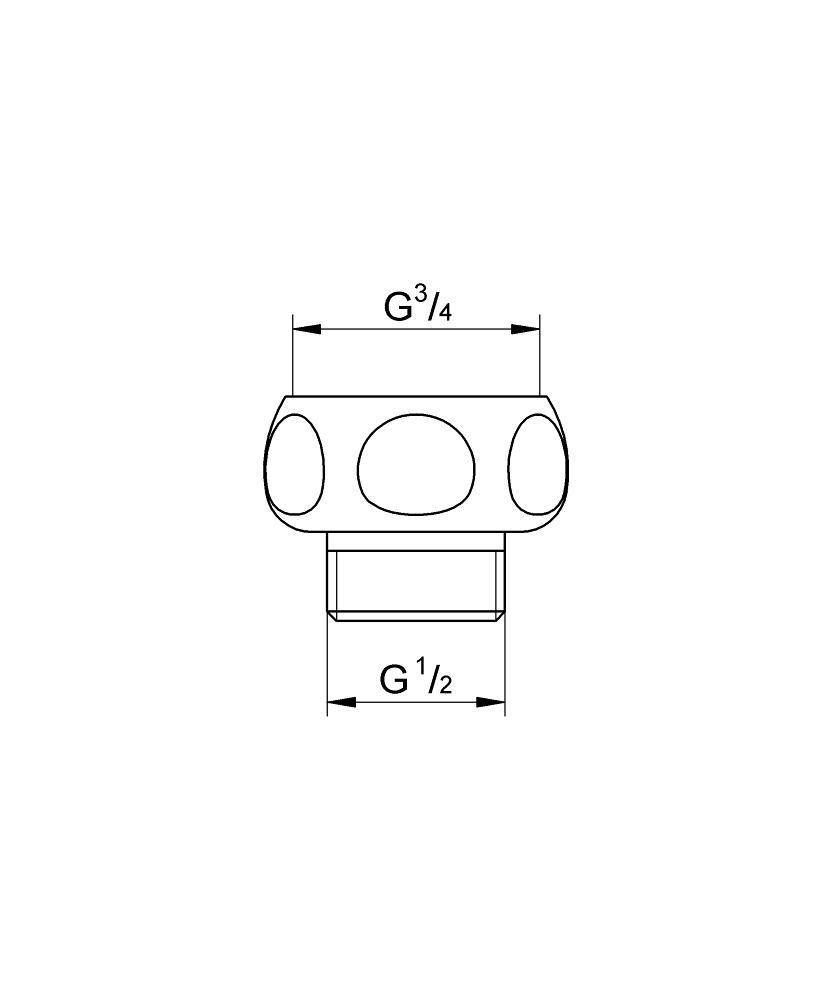 Переходник для душевого шланга 3/4 x 1/2 GROHE, хром (28817000) Переходник для душевого шланга 3/4 x 1/2 GROHE, хром (28817000)