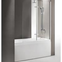 Шторка на ванну Cezares ECO-O-V-21-120/140-P-Cr-R профиль Хром стекло рифленое