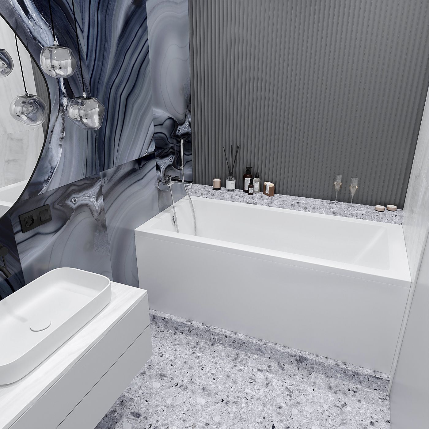 Акриловая ванна Lavinia Boho Element 37090080, усиленный армированный корпус ванны, 170x80 см