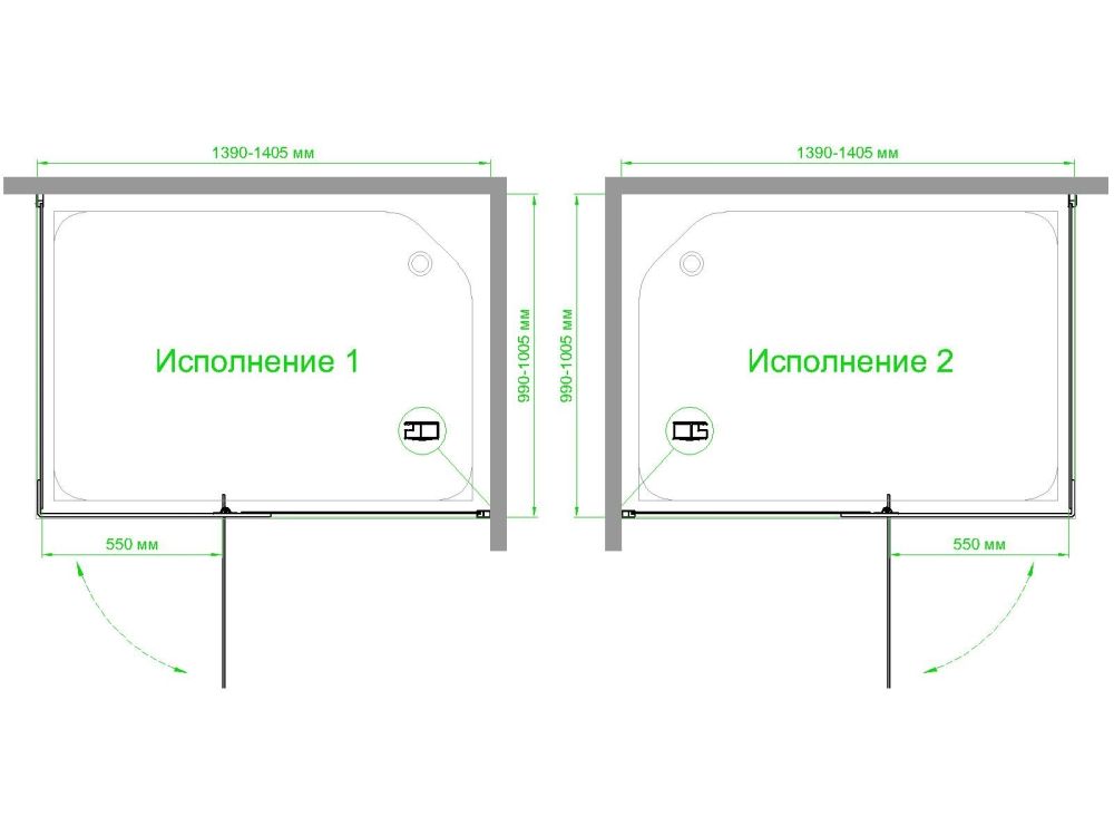 Душевой уголок Royal Bath  RB  HPVD-C 140х100х200 (матовое), артикул RB1140HPVD-C