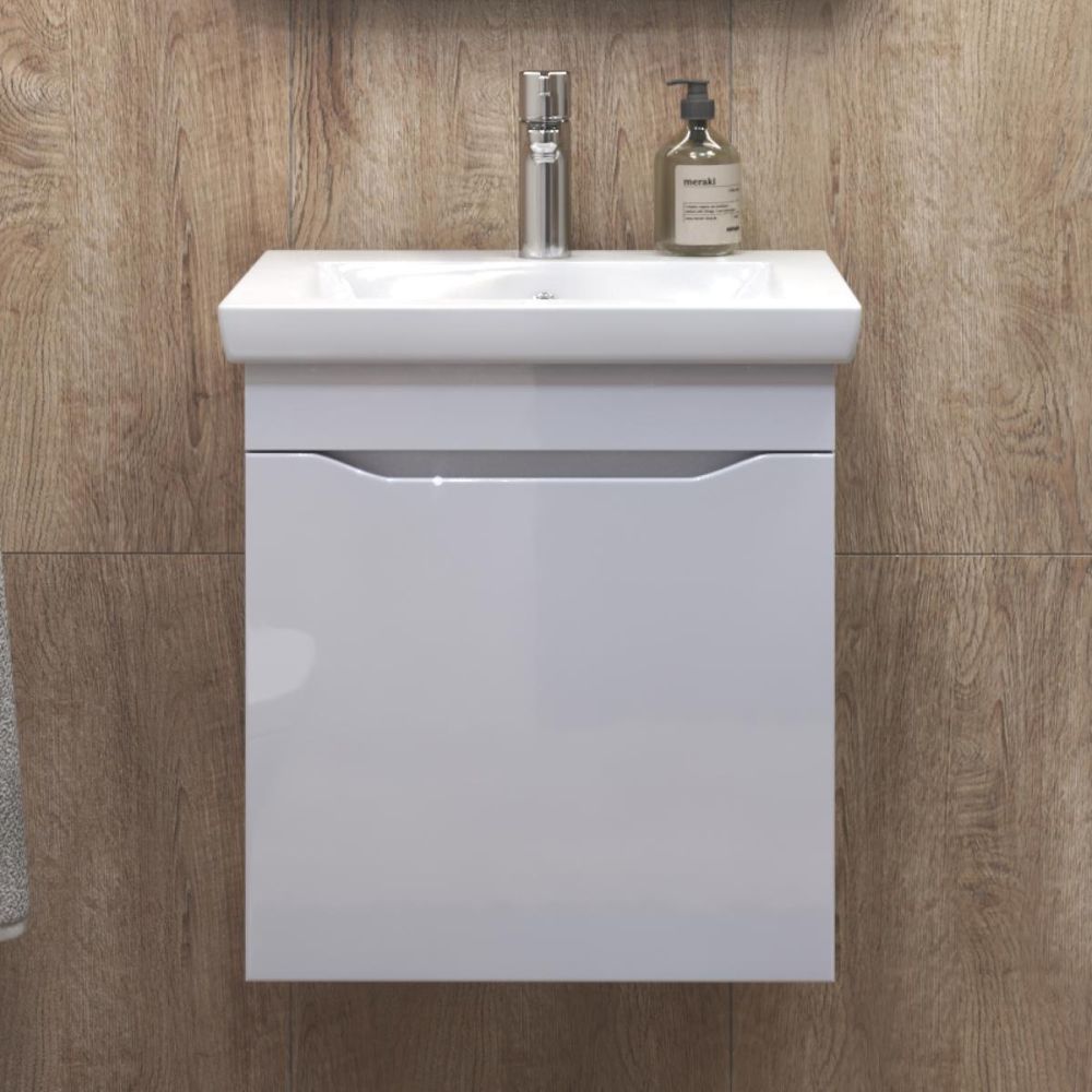 Тумба под раковину подвесная VIGO Grani 028 белый, 50 см, артикул 028 белый